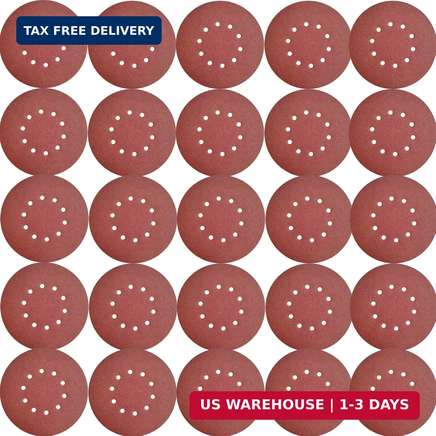 50 Pack 9-Inch 10 Hole 120 Grit Hook-and-Loop Drywall Sandpaper – Aluminum Oxide