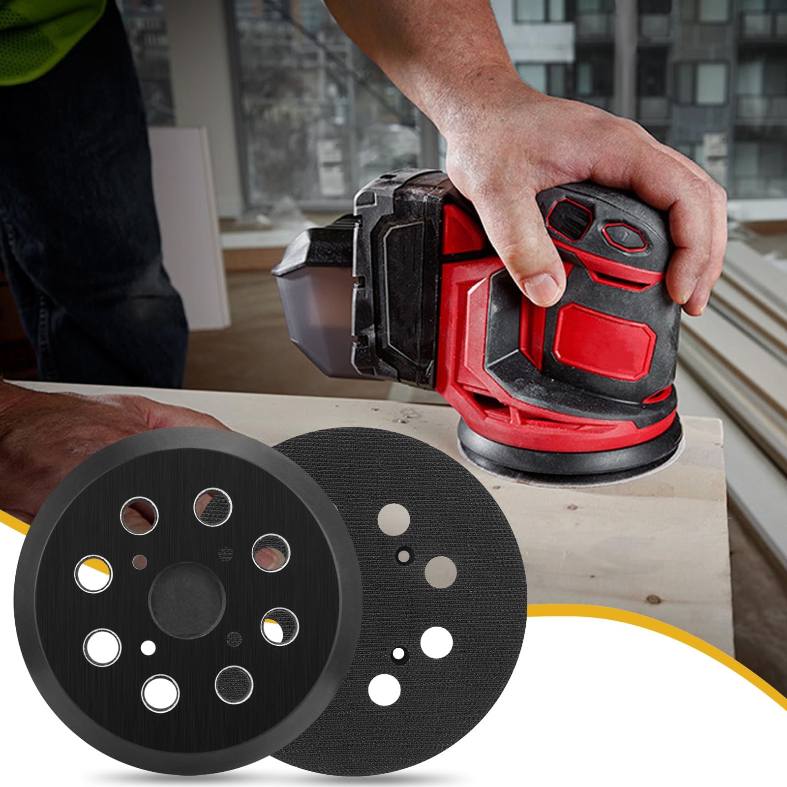 Sander Pad for Milwaukee, 2 Pack 5 Inch 8 Hole Orbital Sander Pad for Milwaukee
