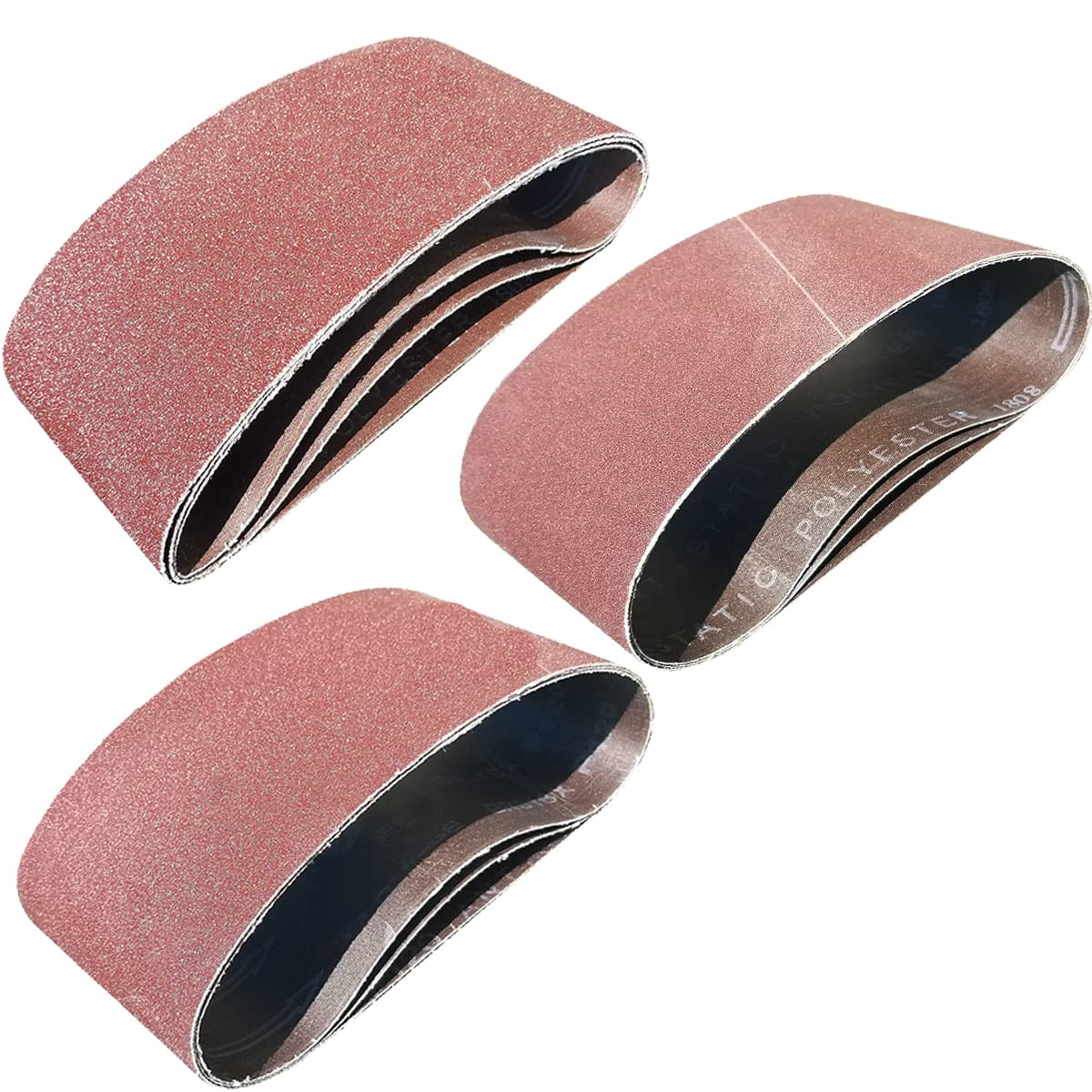 15 PCS 4″ x 21″ Premium Sanding Belts – 5 Each of 40 80 120 Grit Aluminum Oxi…