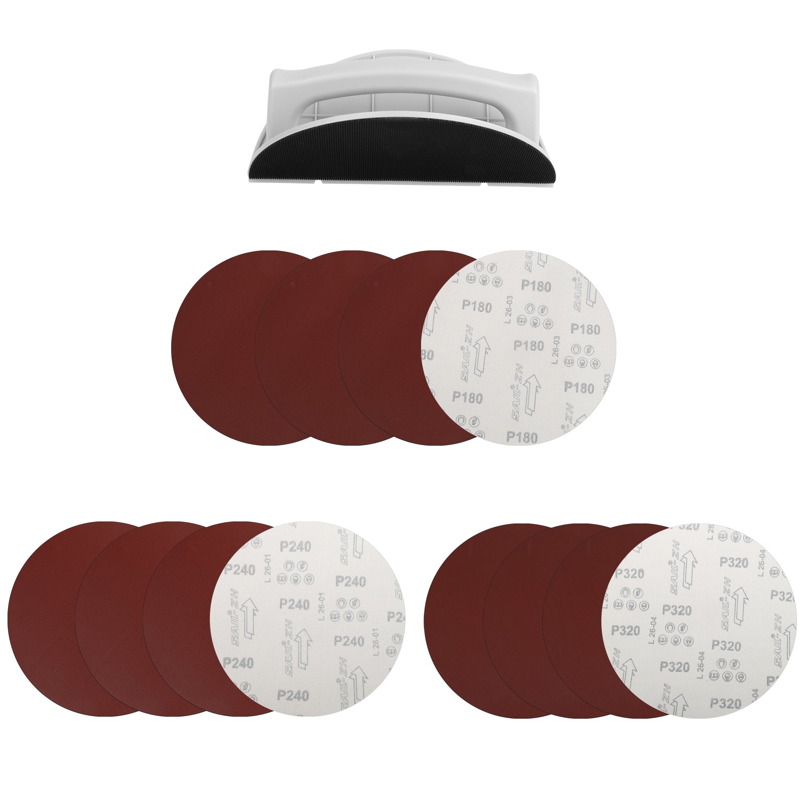 Manual Corner Sander Kit +12PCS 9″ Hook Loop Sandpaper Drywall Wood Sanding Tool