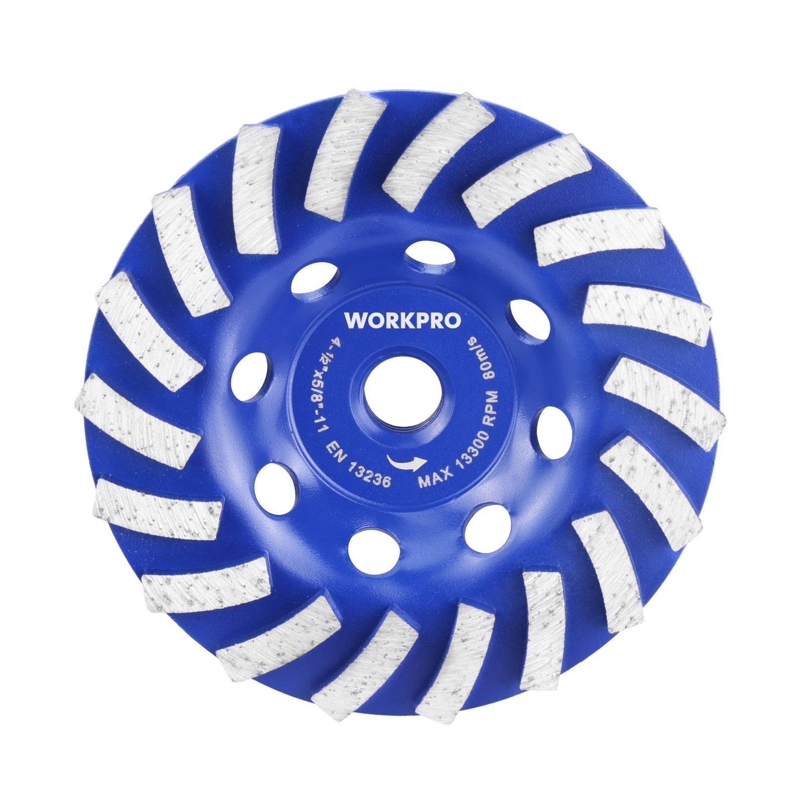 WORKPRO 4.5 Inch Diamond Cup Wheel Concrete Grinding Disc Turbo Grinding Wheel
