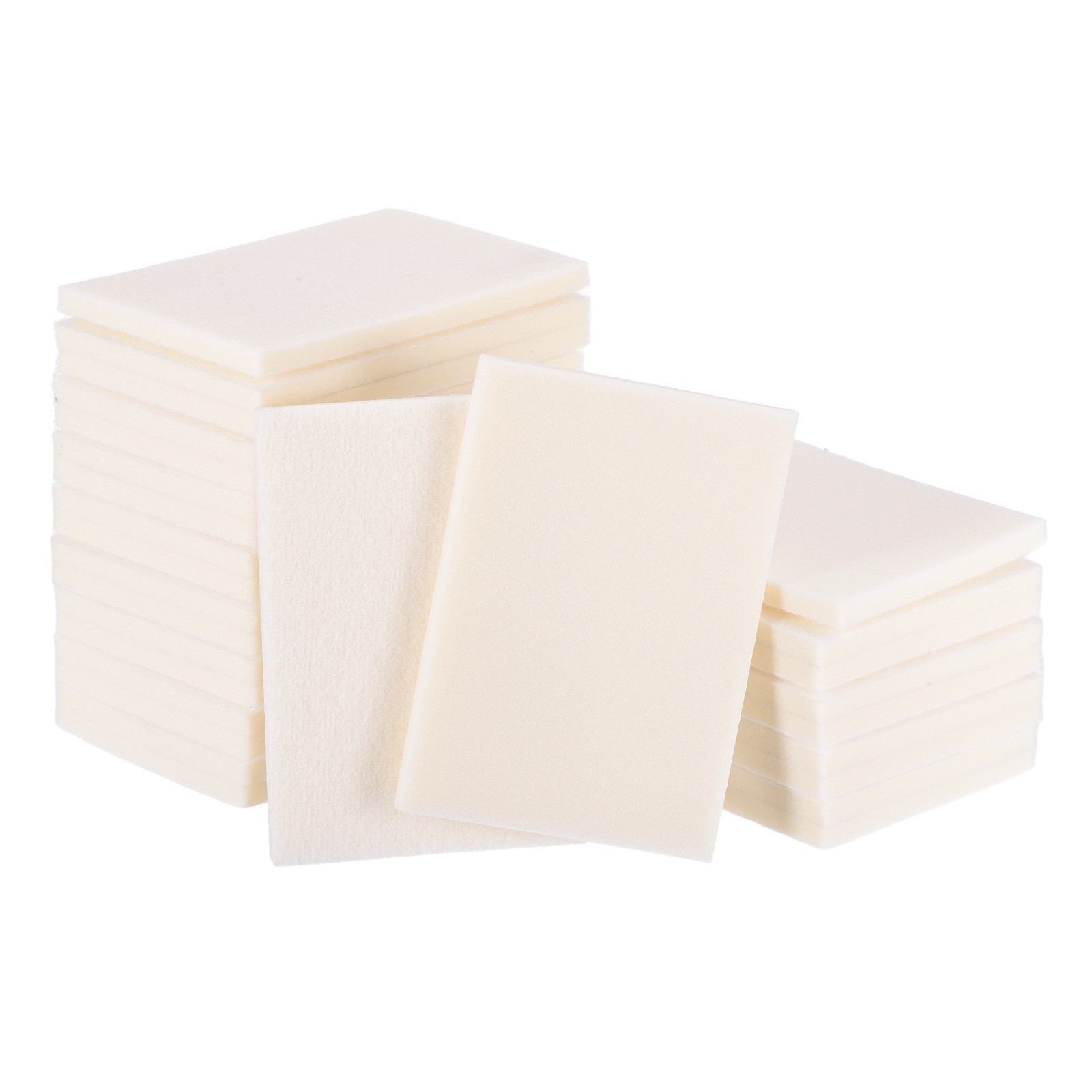 28 Pcs 320 Grit 4 x 2.8 Inch Hook & Loop Foam Sanding Blocks, White