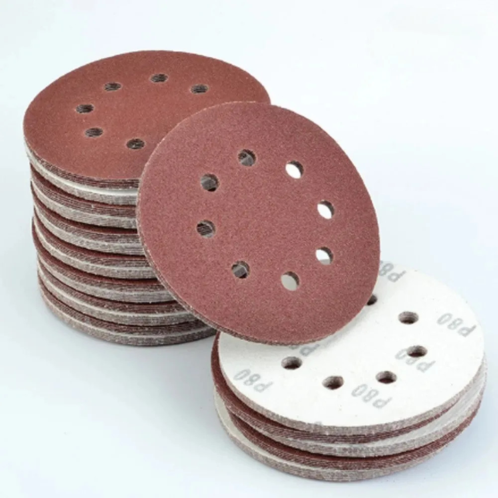 8 Hole 125mm Sandpaper Woodworking Metal Grinding Disc Abrasive Polishing Tool 4