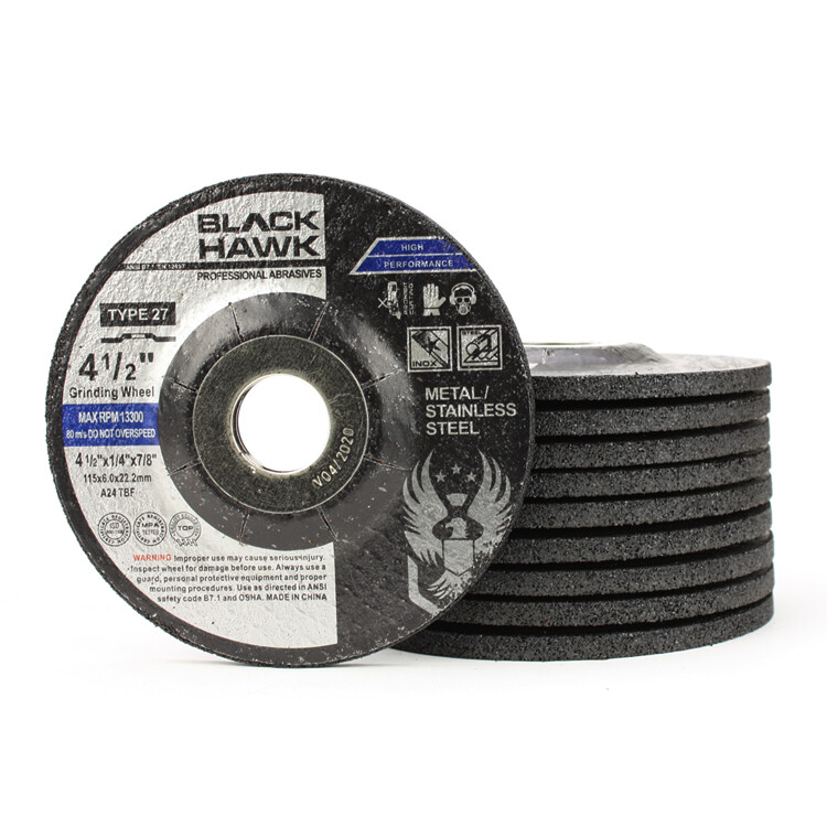 25 Pack – 4-1/2″ x 1/4″ x 7/8″ Black Hawk Grinding Wheel (T27 Depressed Center)