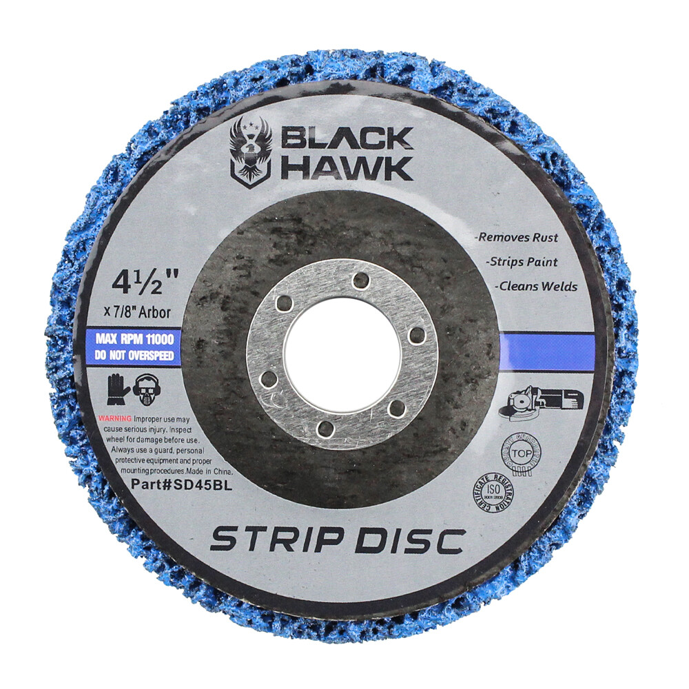 5 Pack 4.5″x7/8″ Black Hawk Easy Strip 4-1/2″ Discs Remove Paint Rust & Clean