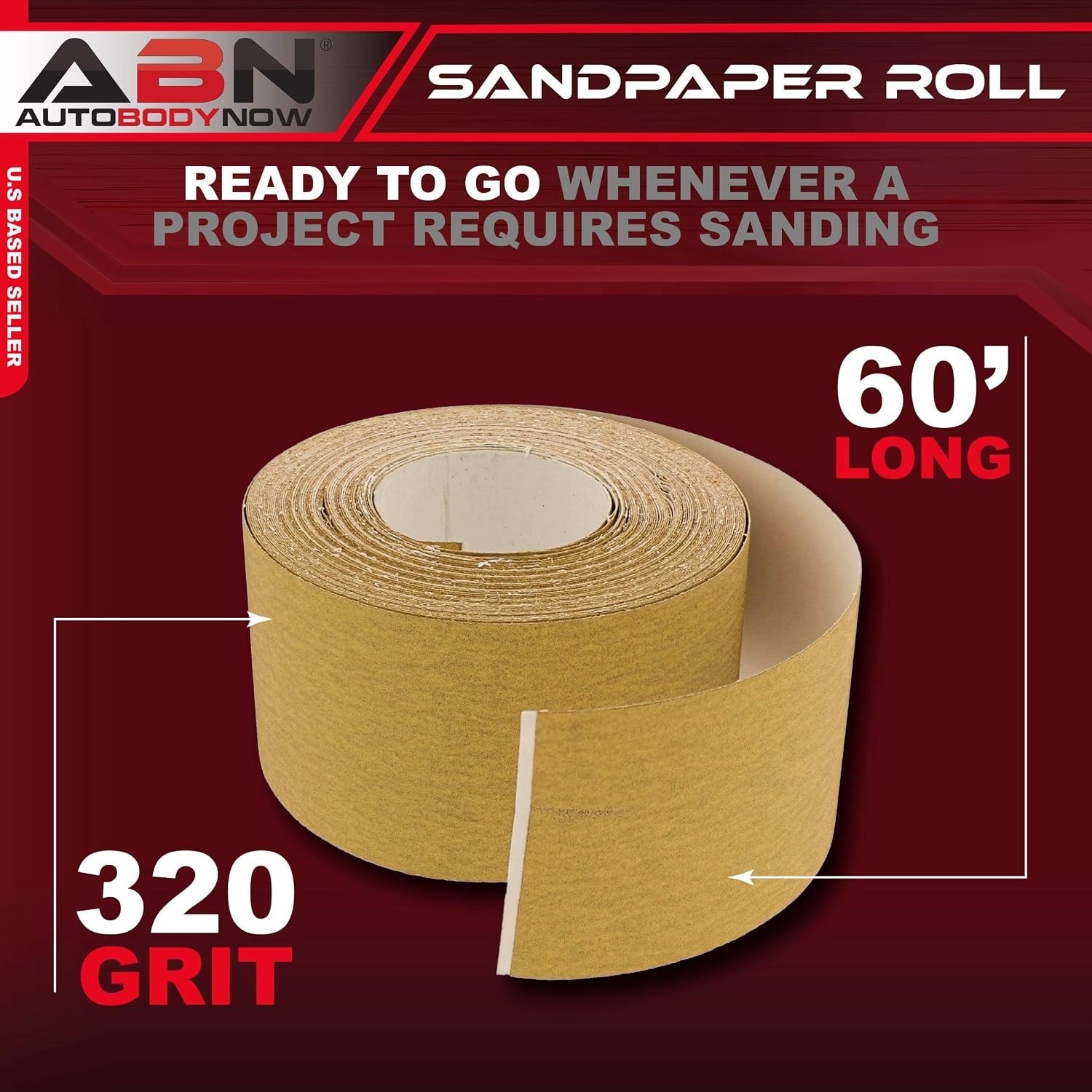 Adhesive Aluminum Oxide Sandpaper Roll – 2-3/4in x 20 Yards, Reduces Clogging