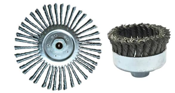 Welding Rust Paint Removal 5″ Stainless Cup Brush + 7″ Carbon Steel Wire Wheel