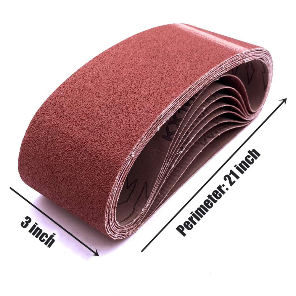 20PCS Belt Sander Sandpaper 3×21 Sanding Belts 40 60 80 120 150 240 400 Grit US