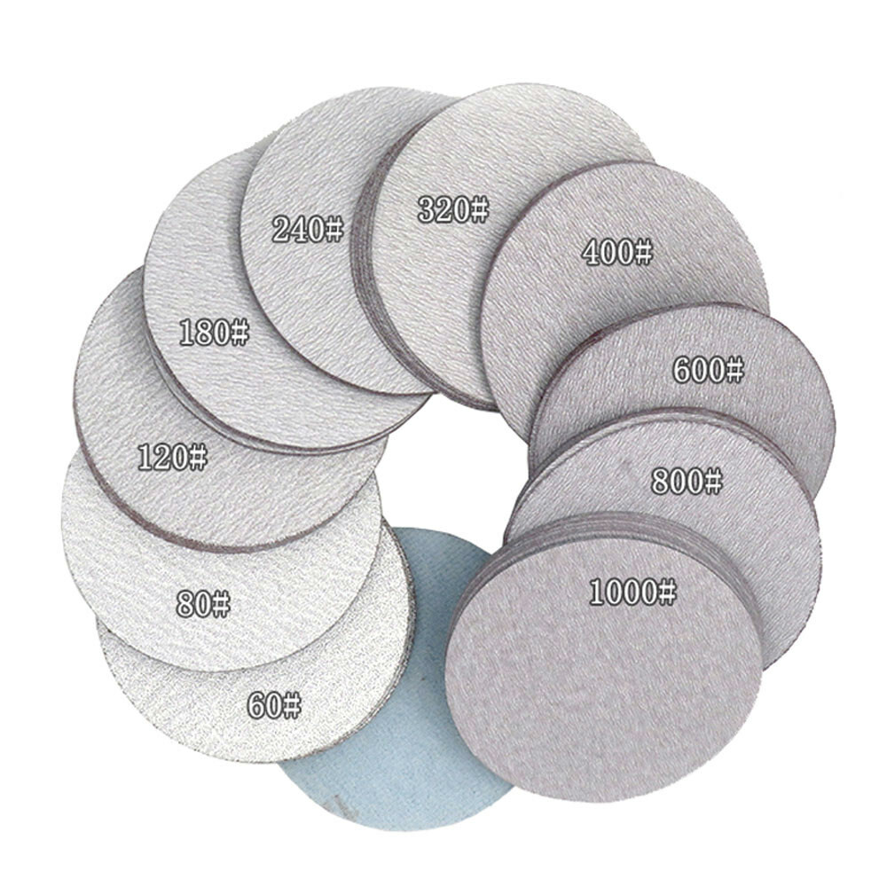 Hook & Loop Sanding Disc 100mm White Sandpaper Pads Orbital 4 inch 60-1000 Grit