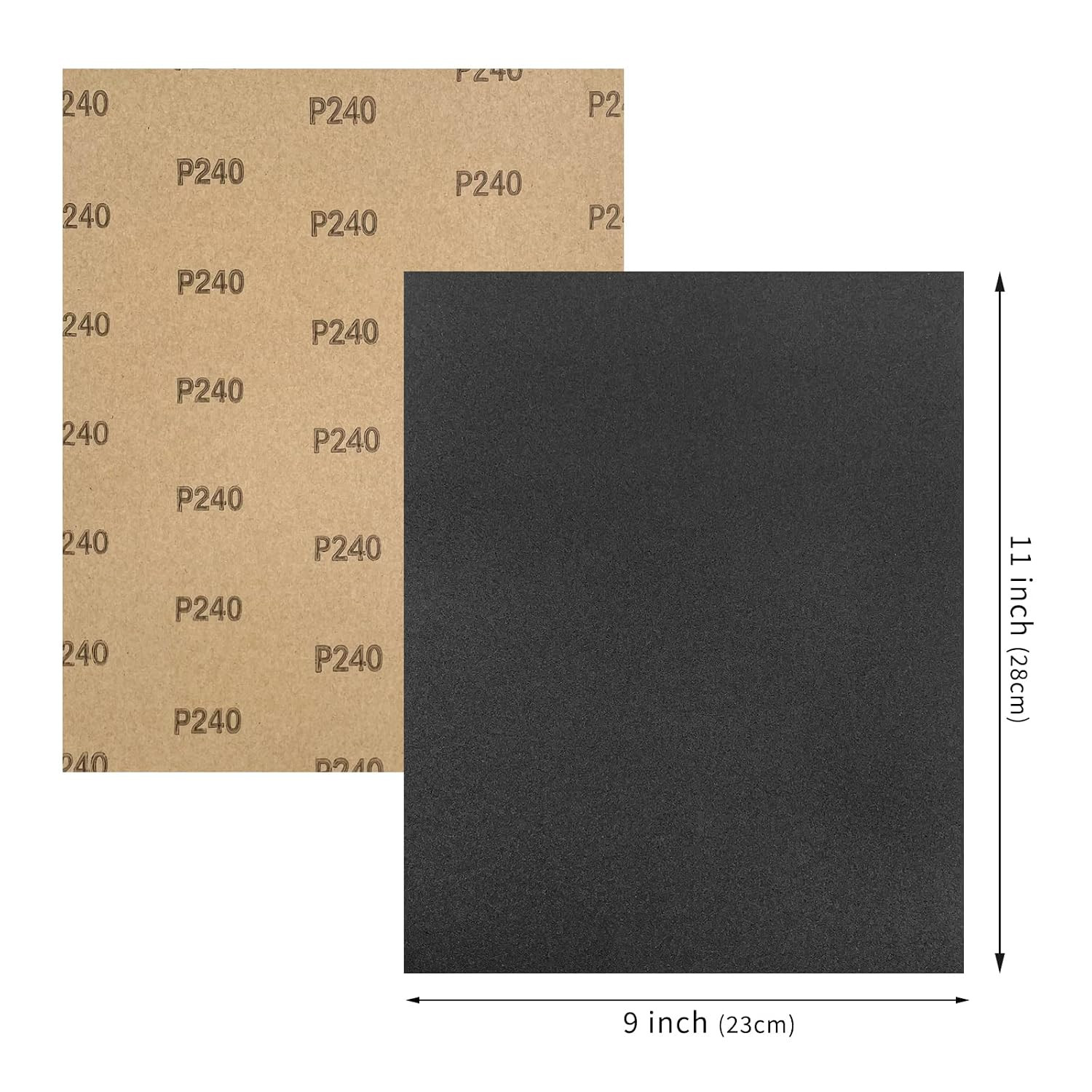 9 x 11 Inch 15pcs Wet Dry Sandpaper, 240 Grit Waterproof Abrasive Sand Paper, Si