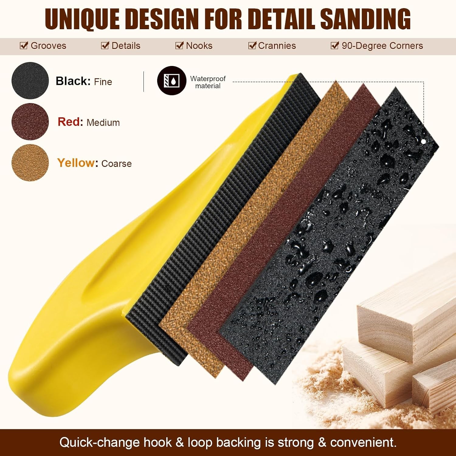 90PCS Premium Micro Detail Sander Kit, Updated 3-in-1 Mini Hand Sanding Block
