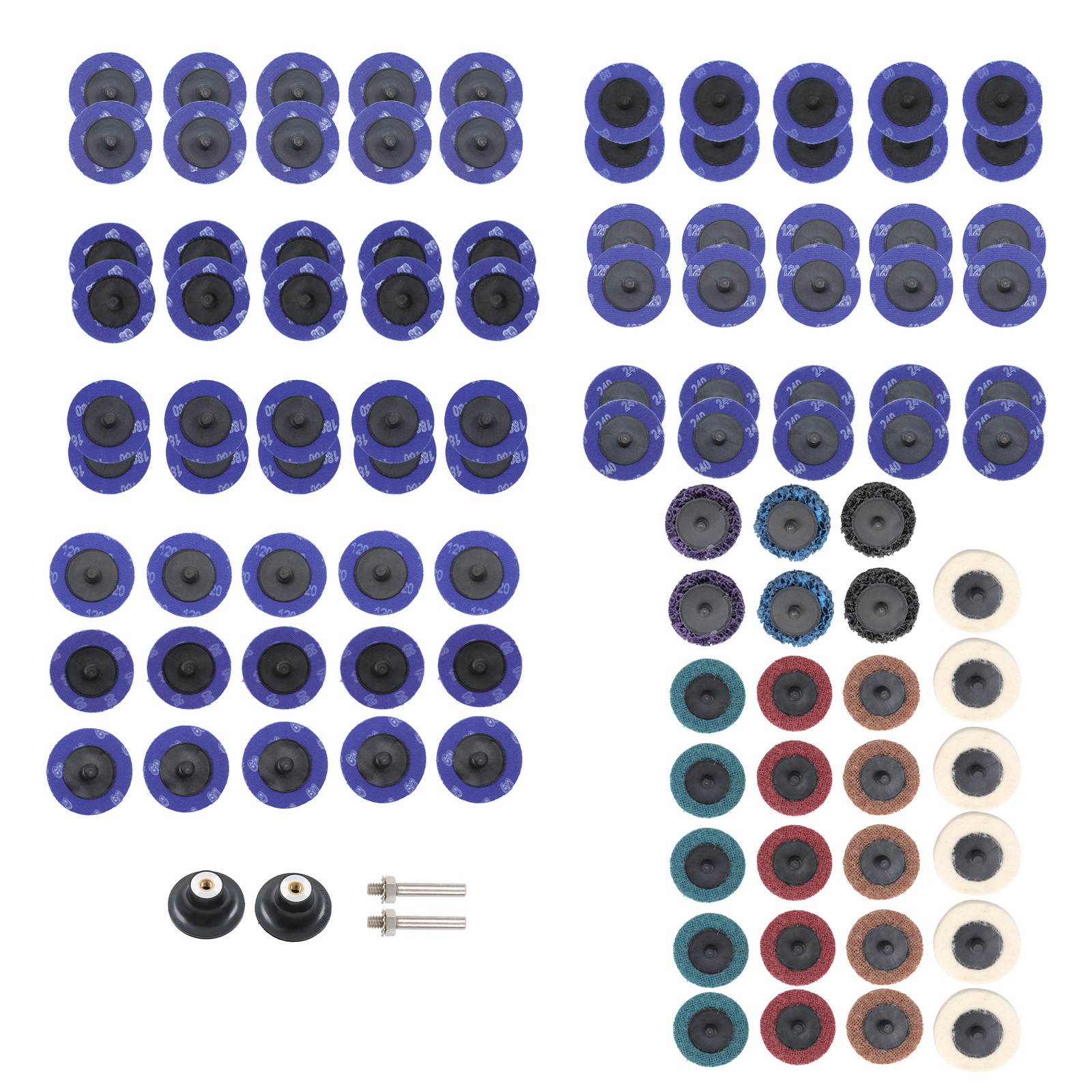 104Pcs 2″ Sanding Disc Set 40-240 Grit 1/4 Shank for Drill Die Grinder