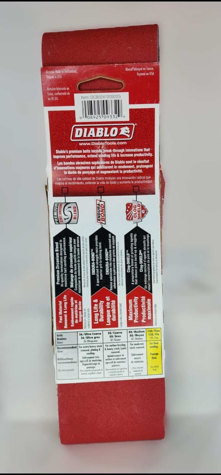 NEW Diablo 2Pk 3″x24″ 120G Sand Belt