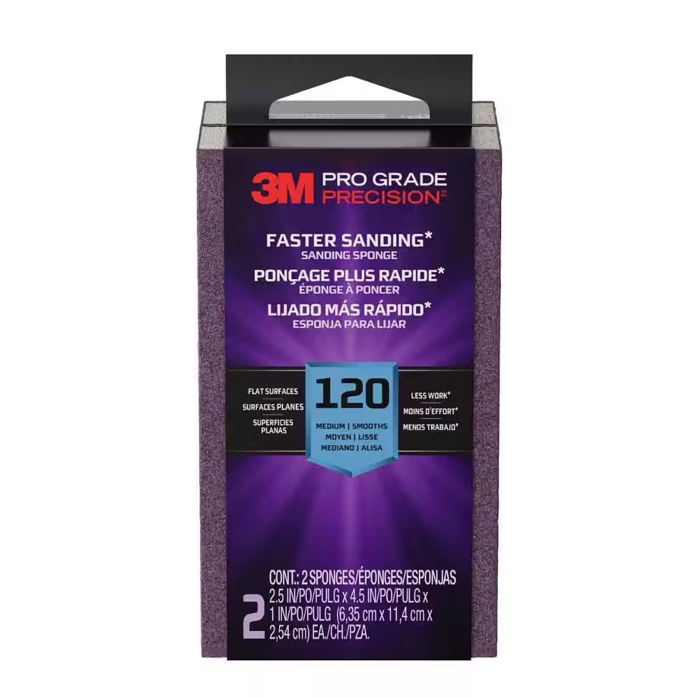 Pro Grade Precision 2 1/2 In. X 4-1/2 In. X 1 In. 120-Grit Medium Block Sanding