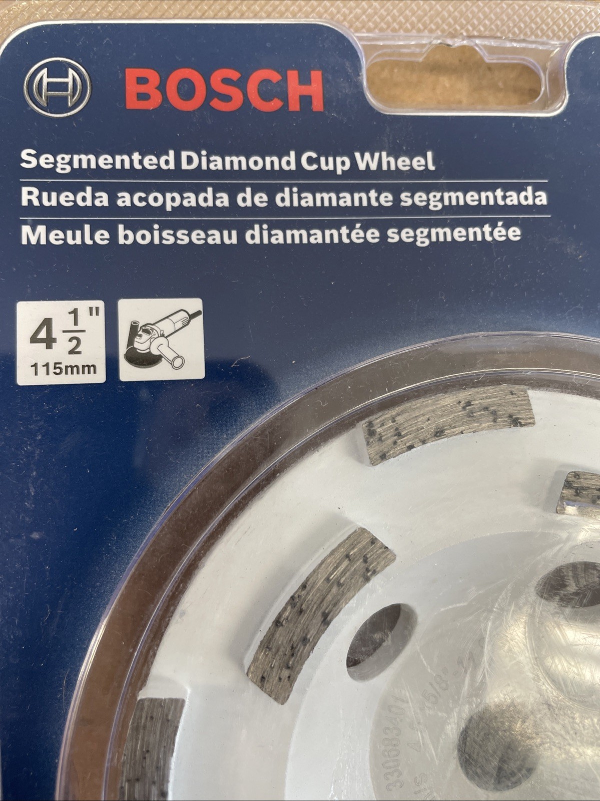 Bosch DC4510HD 4.5″ Segmented Diamond Cup Grinding Wheel with 5/8″ Arbor – NEW!