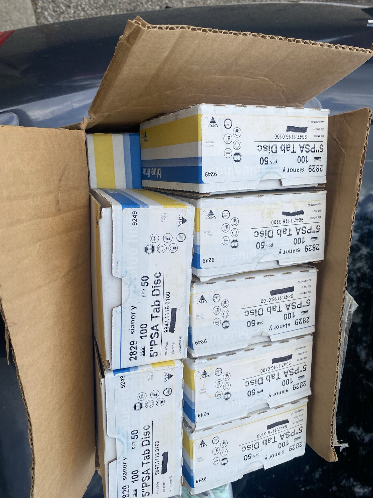 5” PSA tab disc 100grit 50 Count Lot Of 14 Total New