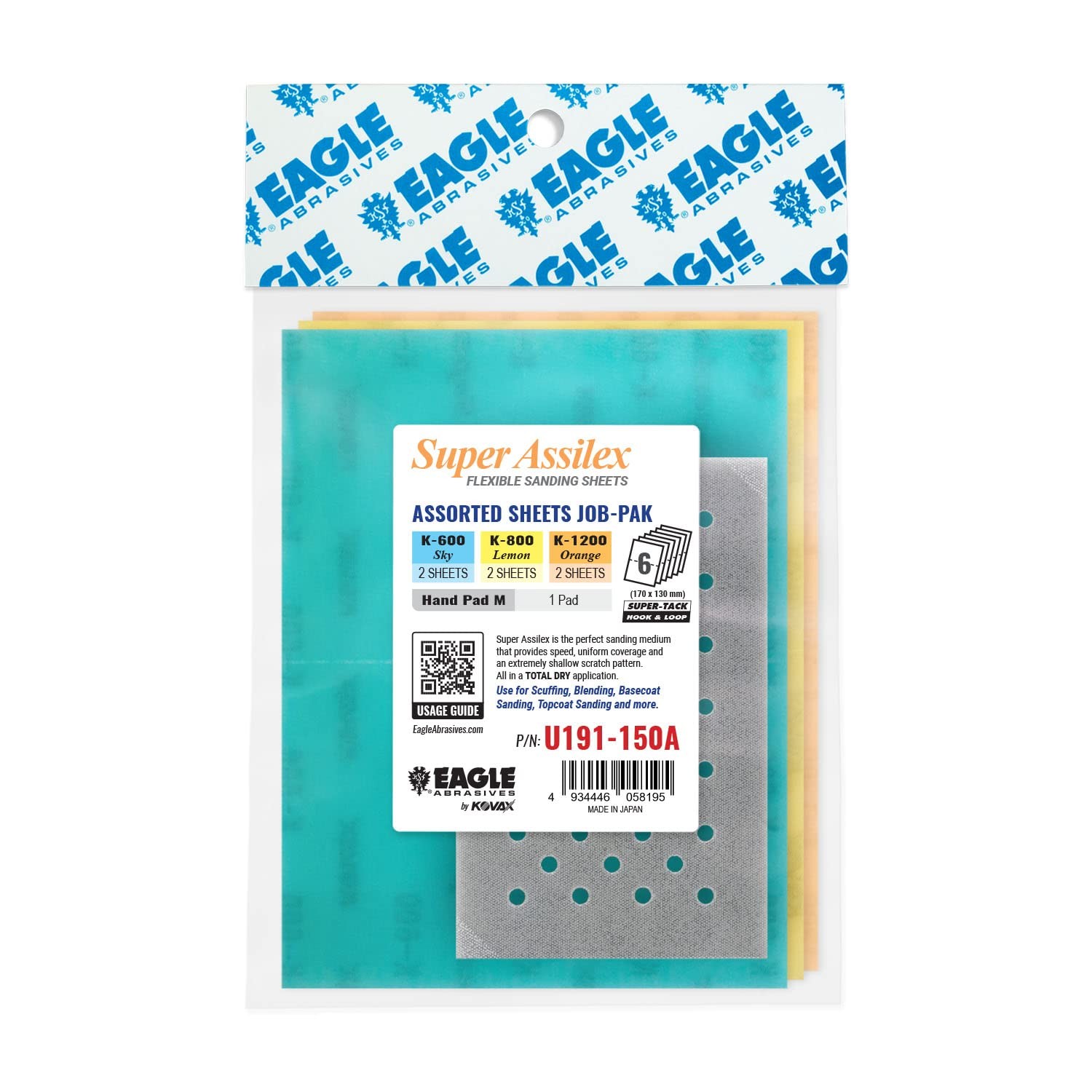 Flexible Sanding Sheets Assorted Grit K600 K1200 with Hand Pad Set