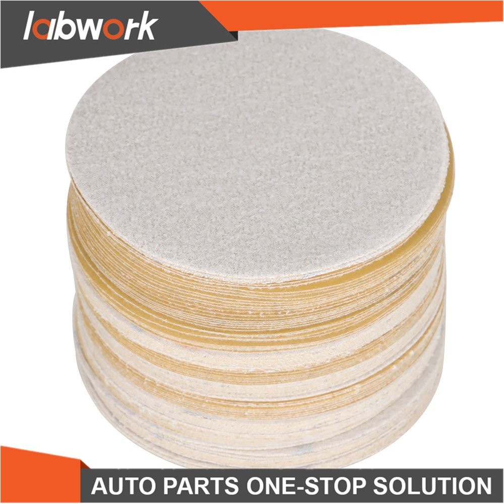 Labwork Sanding Disc NO-Hole Hook & Loop Grit 320 Sand Paper 100 Pieces 5″