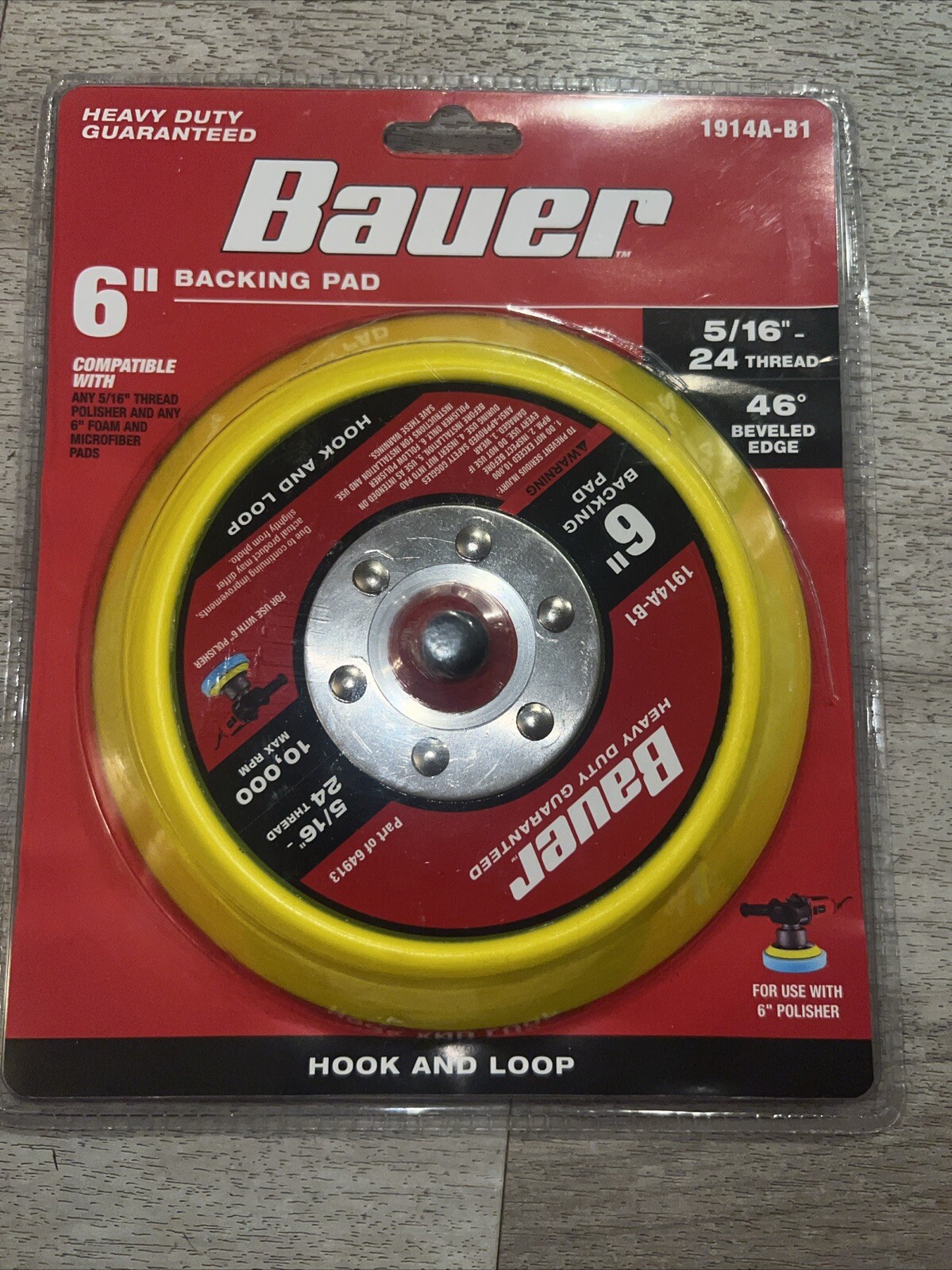 6 Inch Hook and Loop Backing Pad for Dual Action and Random Orbit Polishers