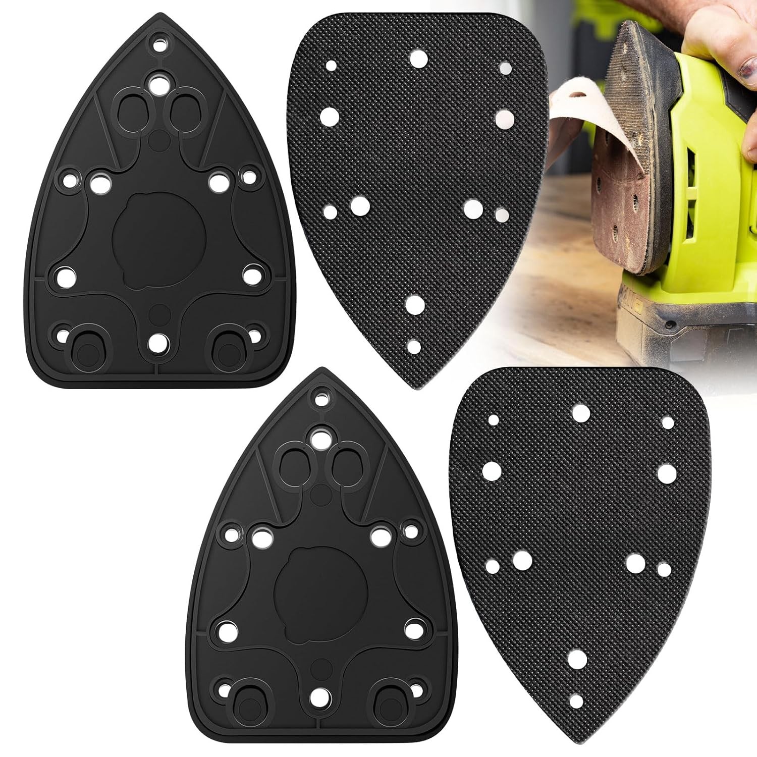 2 PACK 039065005001 MOUSE SANDER REPLACEMENT PADS FOR RYOBI FOR RIDGID W