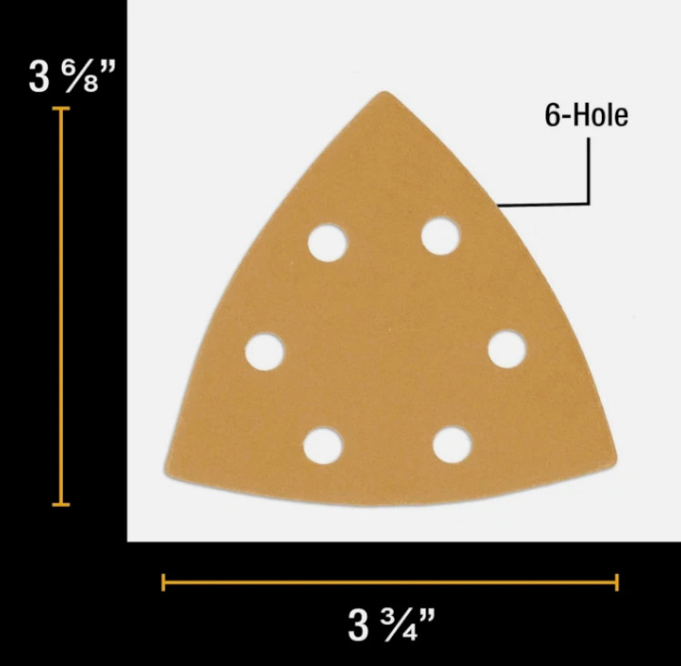 Box of 240pcs Triangle Sanding Sheet 6-Hole 60-320Grit Hook & Loop Sander Discs