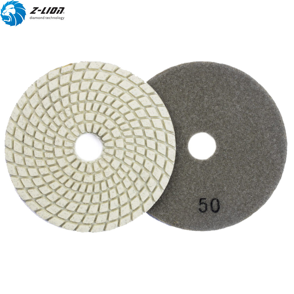 4” Diamond Polishing Pad Sanding Pad Wet Grit 50-3000 for Concrete Ceramic Tile