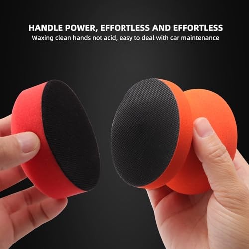 3 Inch Polishing Pad, 8Pcs Car Wax Applicator Pads with Handle and Towel,