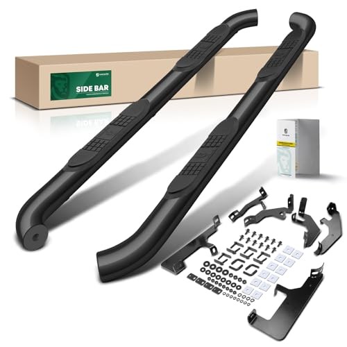3 Inch Running Boards Side Steps Compatible with 2019-2024 Semi-gloss black