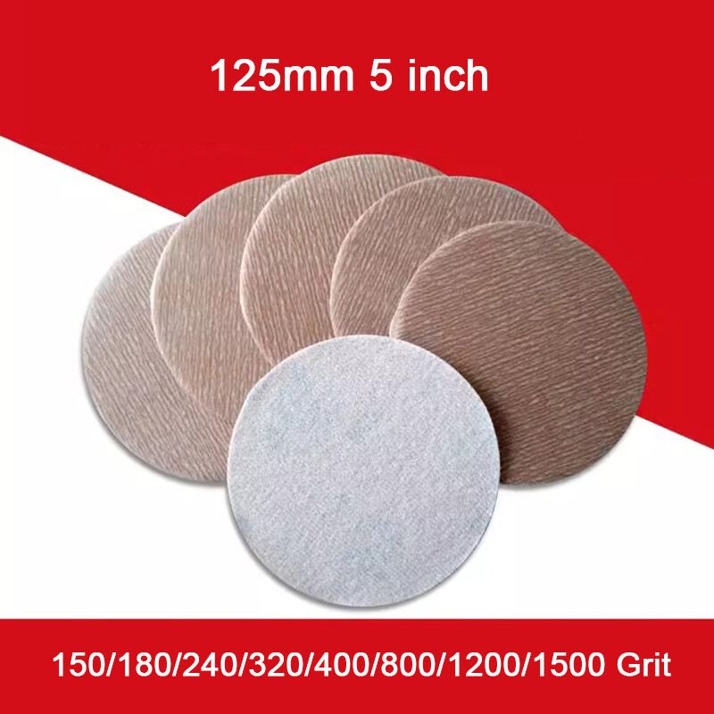 125mm A275 Hook & Loop Sanding Disc Pads 5 Inch Orbital Sandpaper 150-1500 Grit