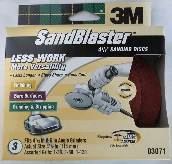 3M 03071 SandBlaster 4-1/2″ & 5″ Auto Surface Sanding Discs 3Pack