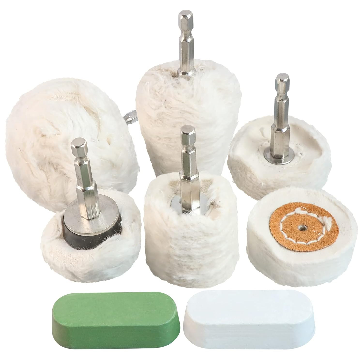 8Pcs Polishing Wheel for Drill, Buffing Wheel Polisher Kit with 1/4″ Hex