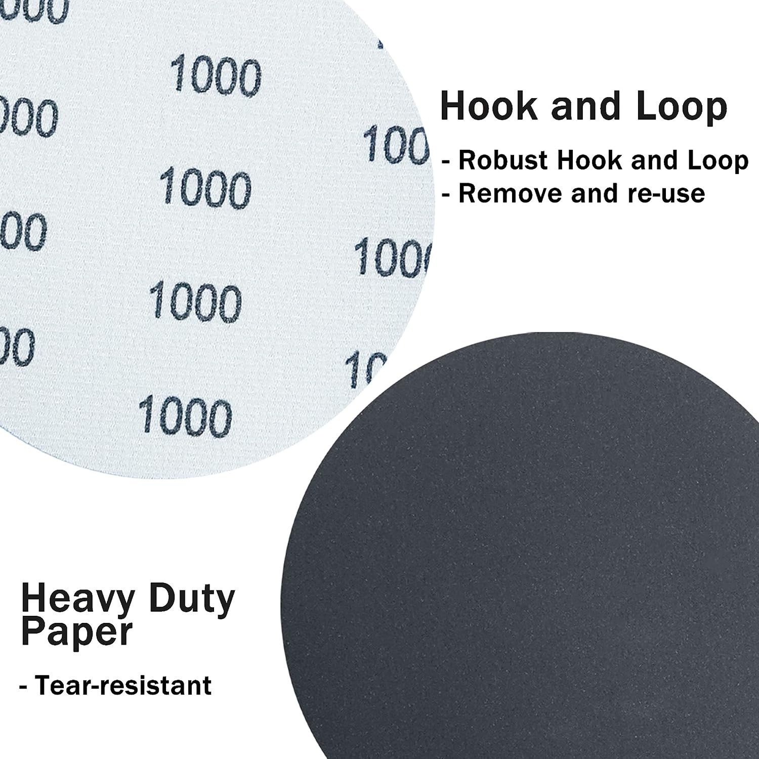 24-Piece 6 Inch Hook and Loop Sanding Discs | Water-Resistant Silicon Carbide