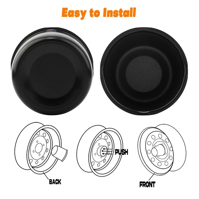 4Pcs 3.31 inch Wheel Center Caps Fit 3.31in Hub Hole, 2.99in Tall Matt Black