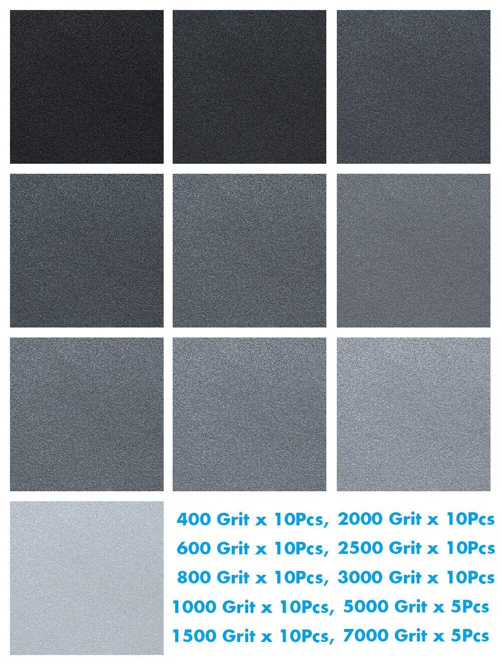 Sandpaper Assortment 90 Pcs 400-7000 Grit for Automotive and Wood Finishing