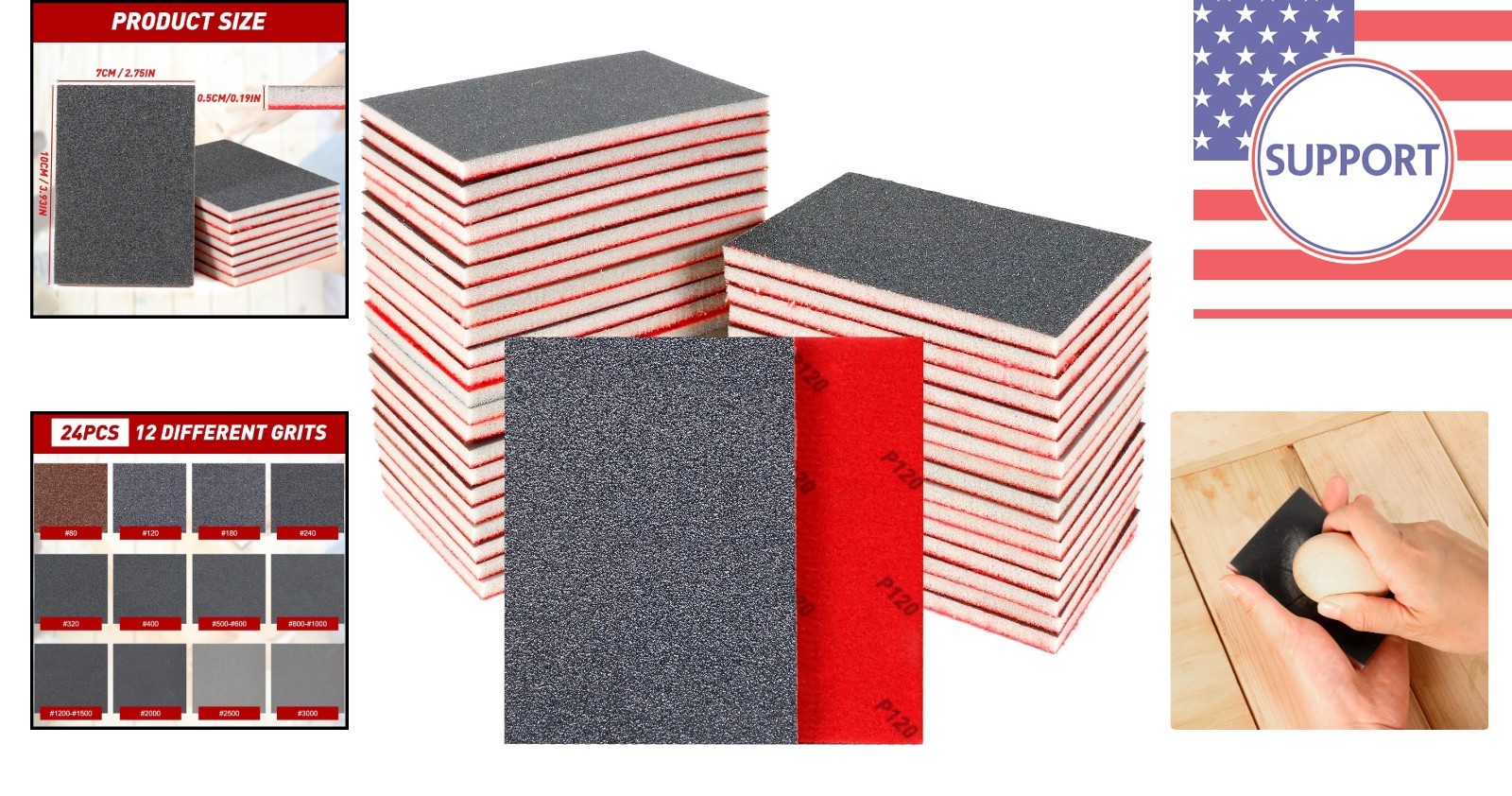 Ergonomic Sanding Blocks Set – 80-3000 Grit for Smooth Finishing on Any Surface