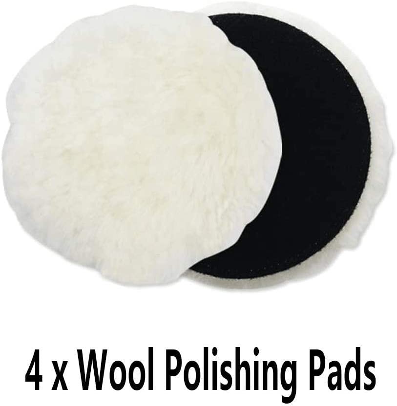 IPELY 6 Pcs 5 Inch Wool Polishing Buffing Pad 6 5