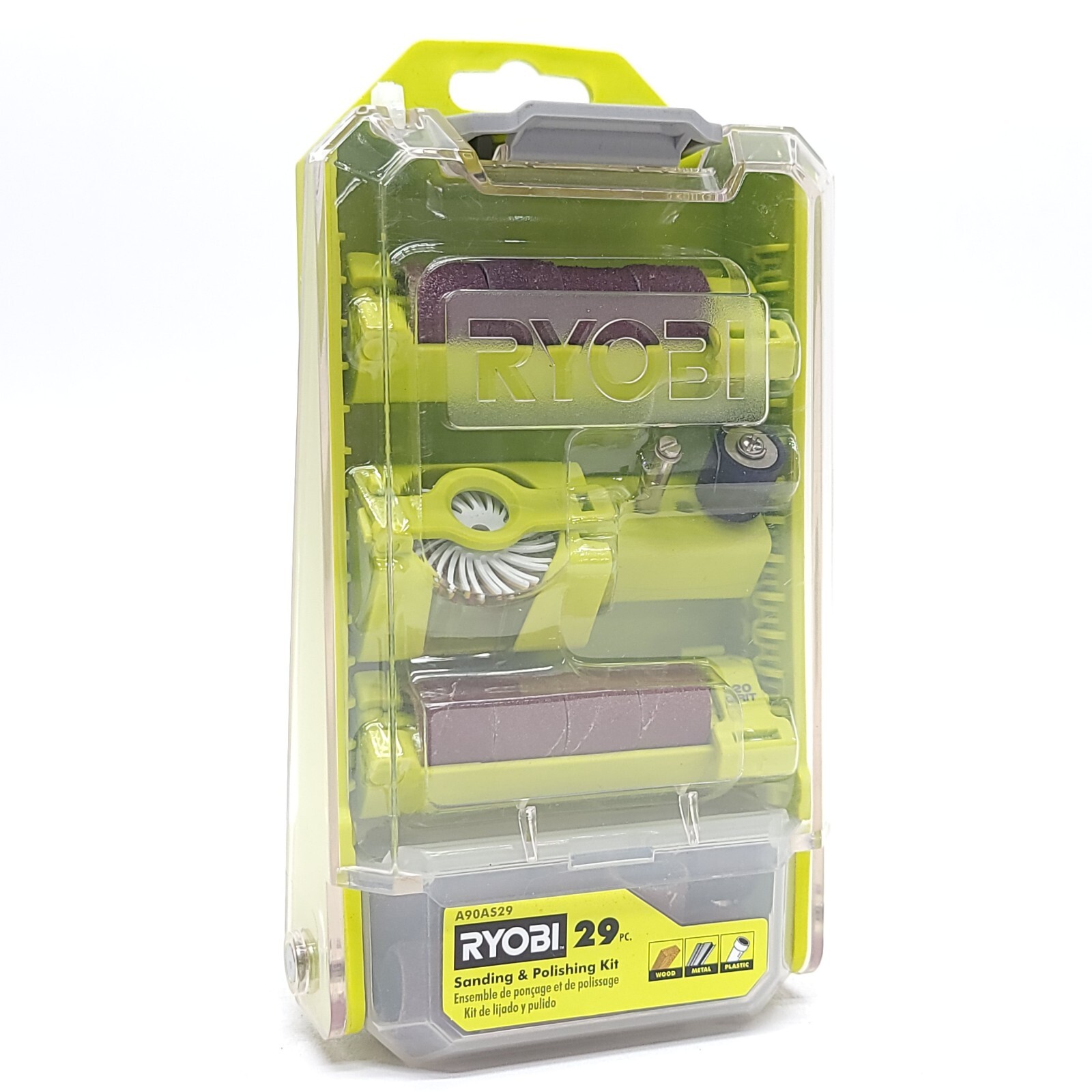 Ryobi 29 pc Sanding and Polishing Kit Wood Metal Plastic A90AS29 NEW NIB