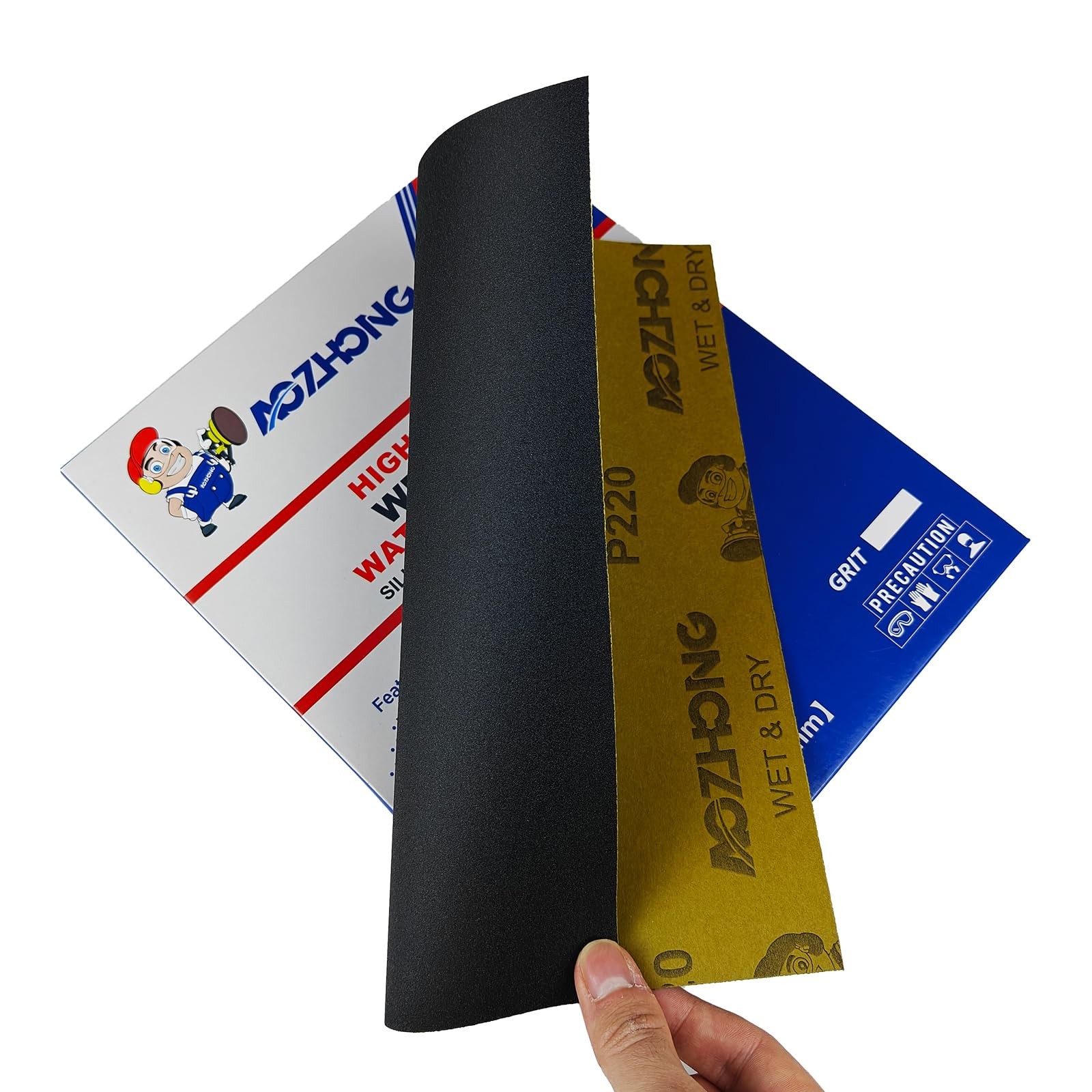 10Pcs 9×11 Inch 220 Grit Sand Paper Wet Dry Sandpaper for Wood Metal Automotive