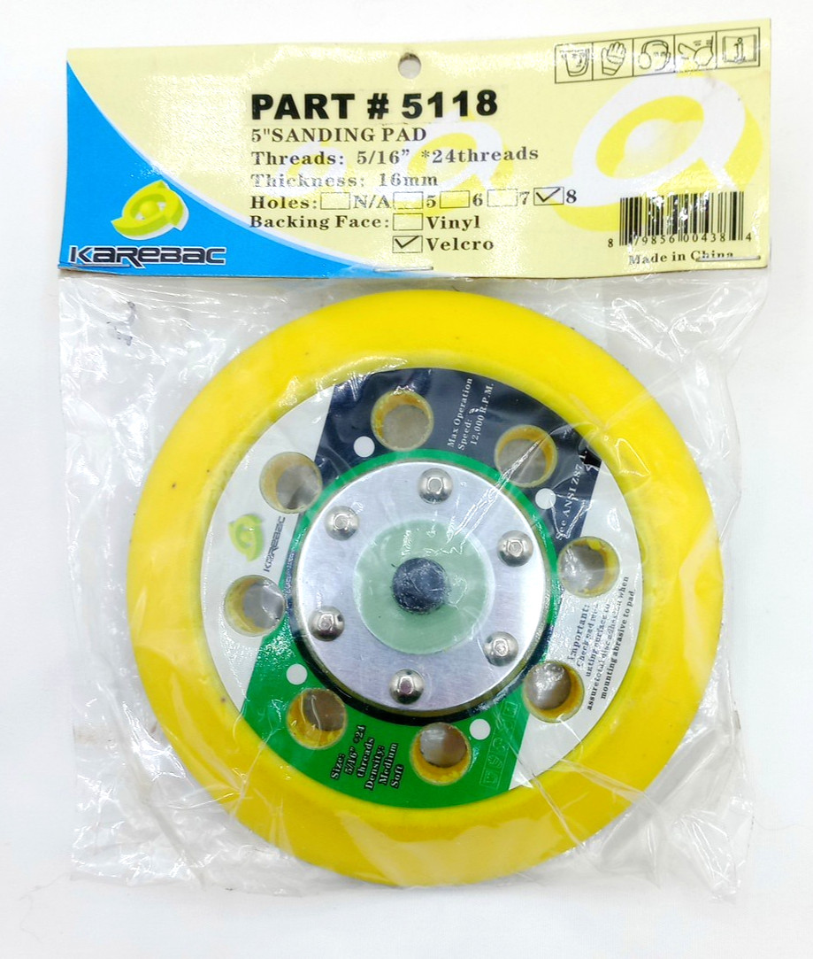 5″ Inch Round Sanding Disc Pad Sand Paper 5/16″ 24″Treads 16mm thickness