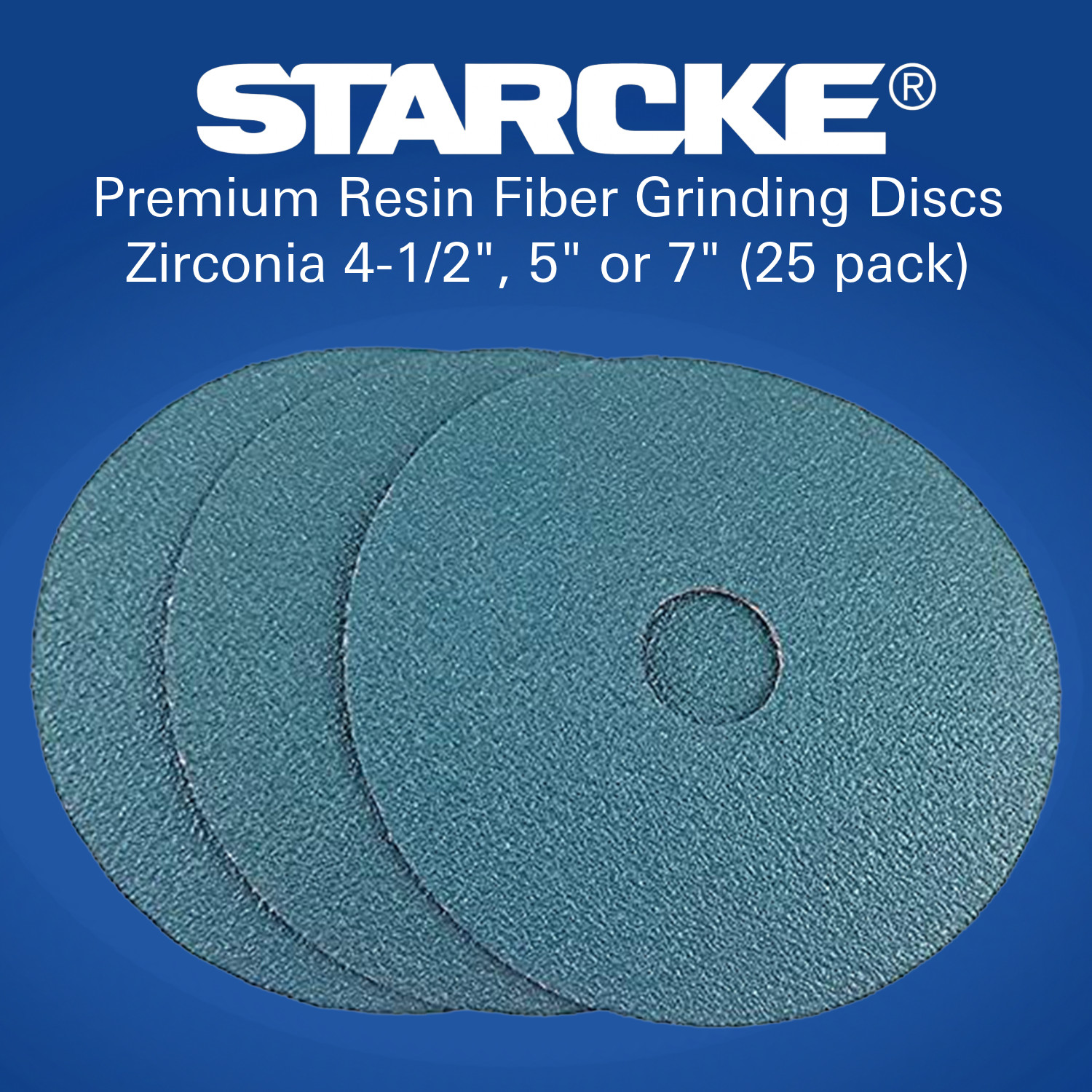 Resin Fiber Grinding Discs Zirconia 4-1/2″, 5″ or 7″ (25 pack)