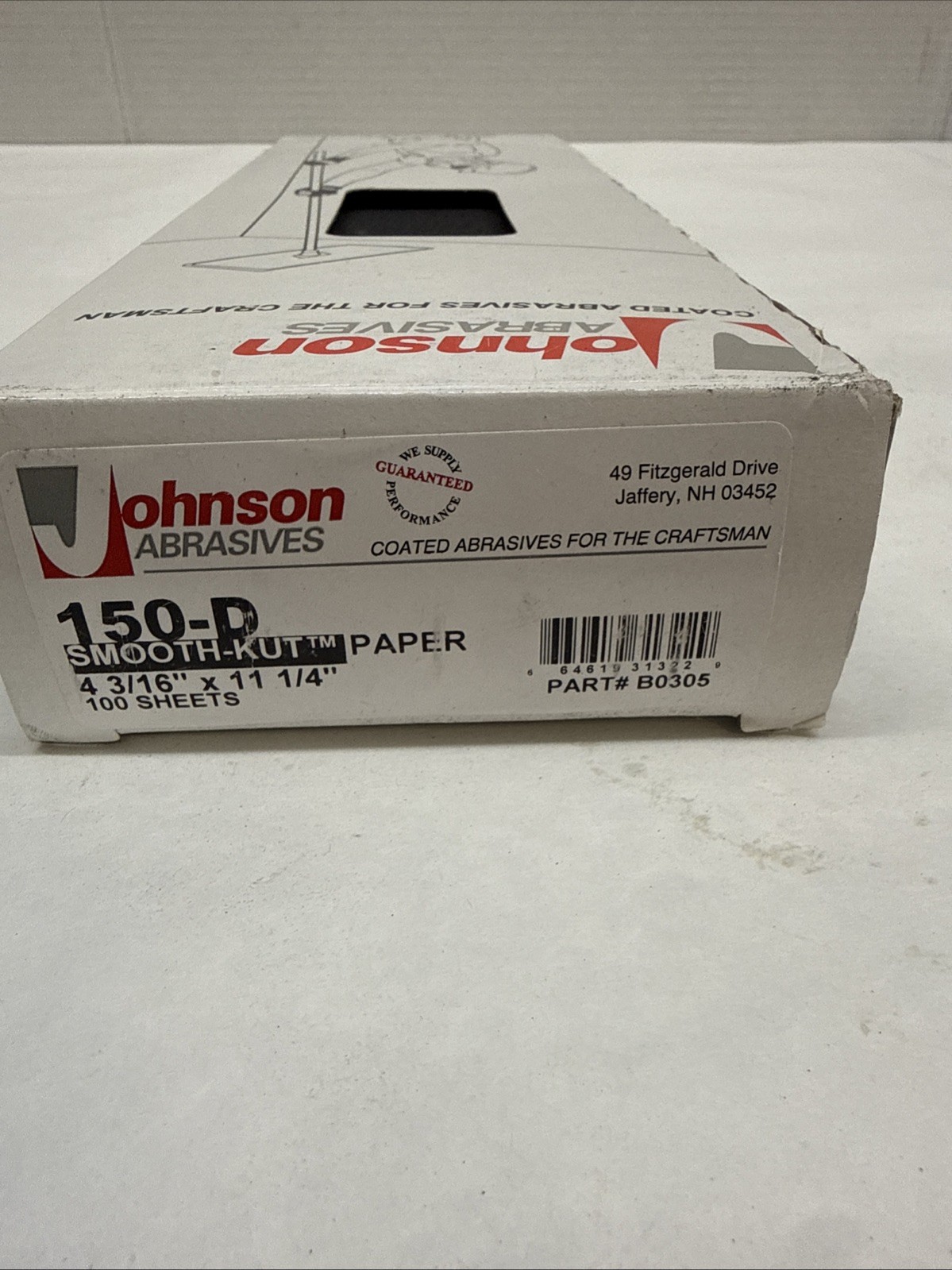 Johnson Smooth-Kut Sanding Sheets 4-3/16in x 11-1/4in 150-D Grit Qty 100