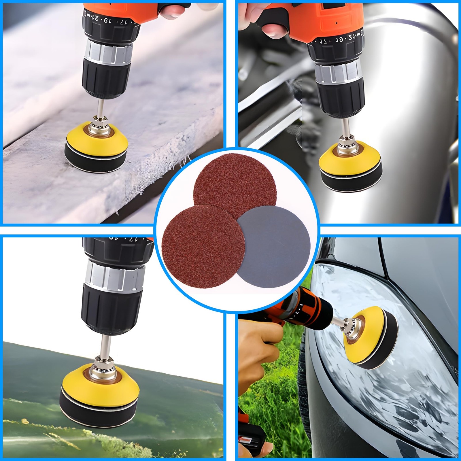 200pcs 2 Inch Sanding Discs for Drill,Small Round Sander Hook and Loop Assort…