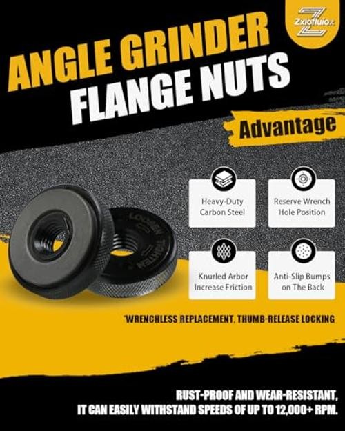 Pack 5/8″-11 Angle Grinder Flange Nuts for Fixing Cutting 5/8″-11 Thread 2