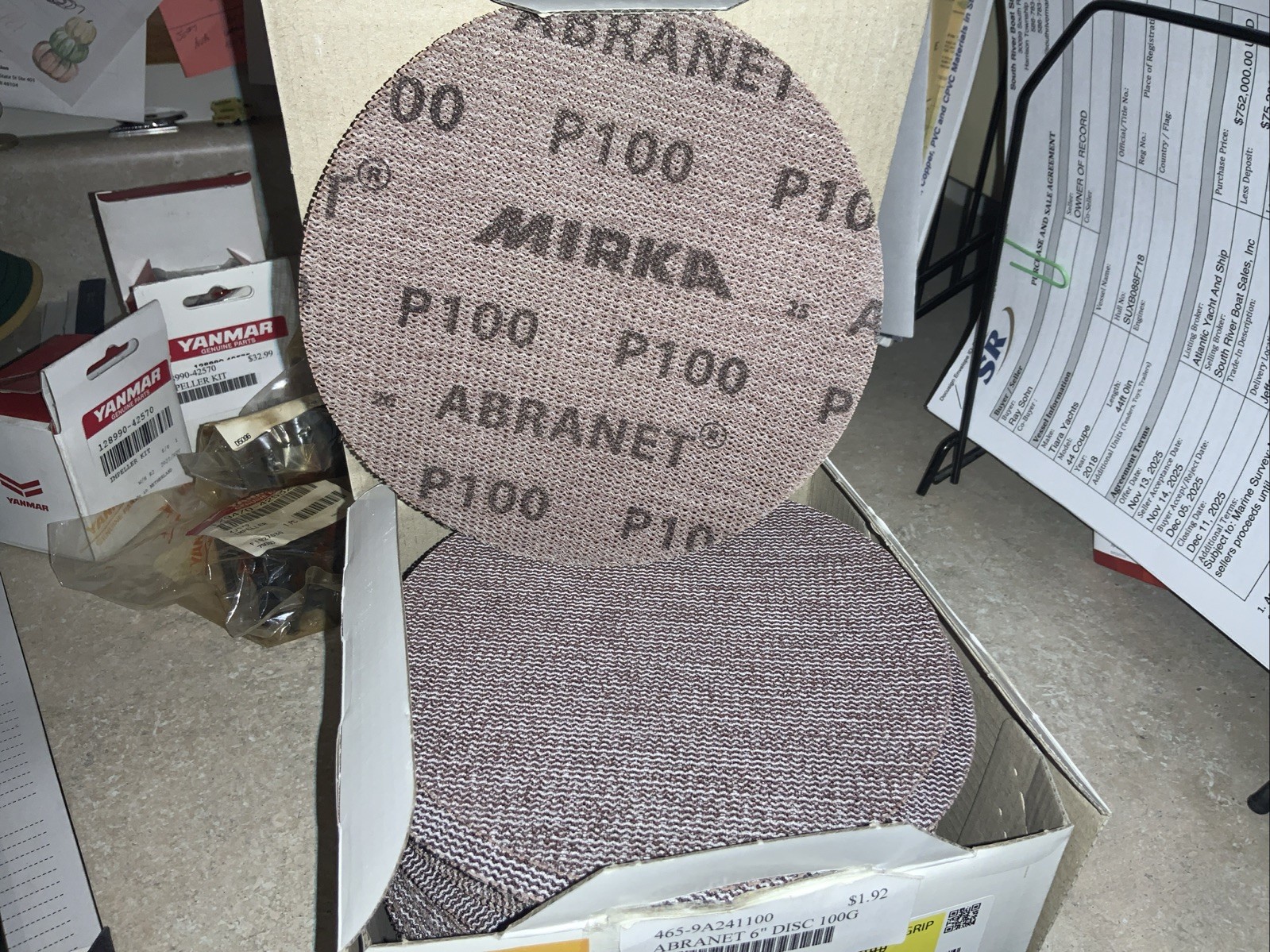 New: Mirka Abranet P100 Grit 6″ Discs 9A-241-100 – 50 Disc. – Open Box