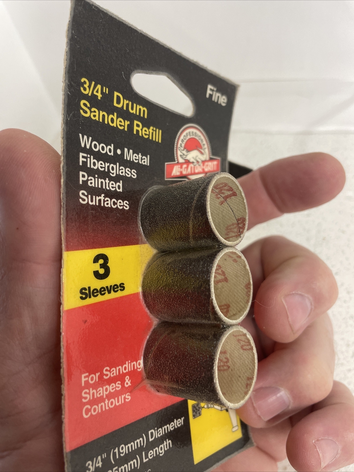 Lot of 2 pkgs, Gator 1 In. x 3/4 In.fine & Medium Drum Sander Refills 6077