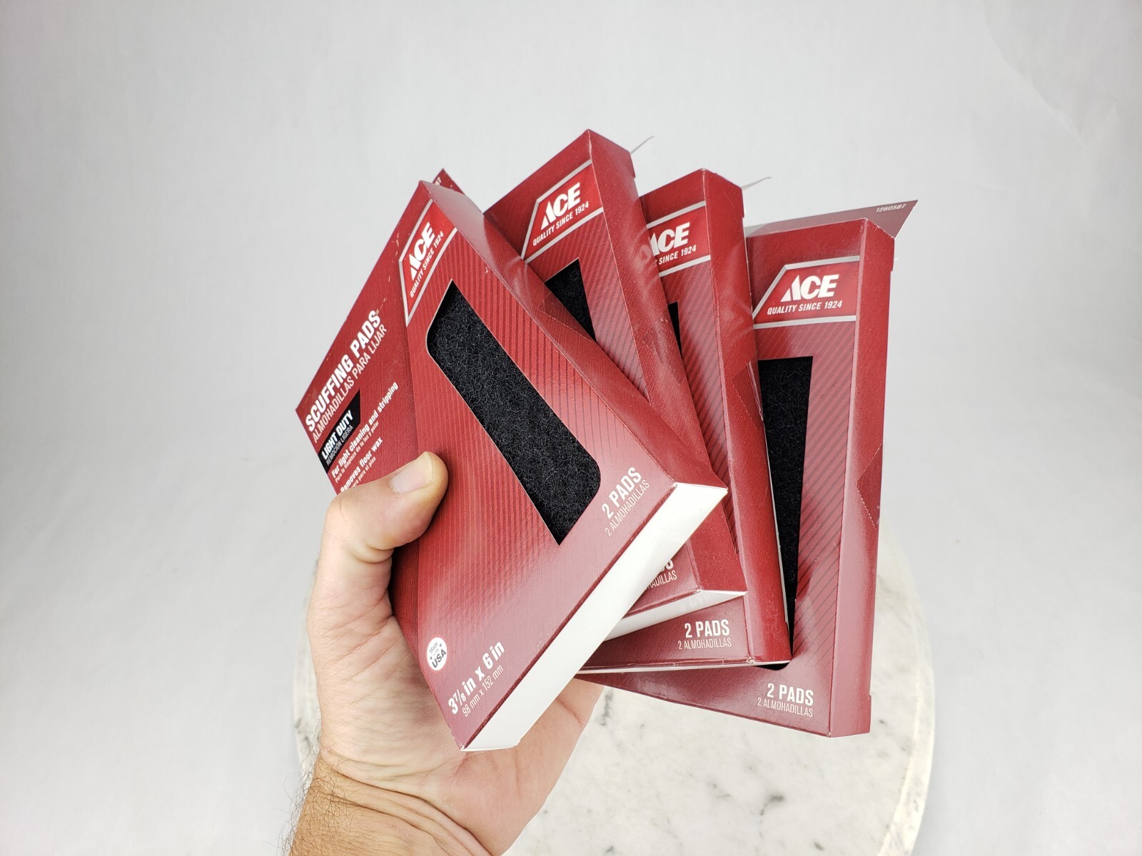 4x ACE Scuffing Pads Light Duty Finishing Pad Gray Polish Synthetic Steel Wool