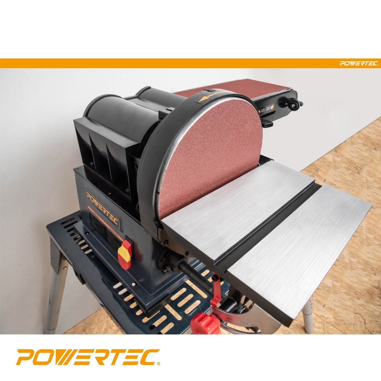 POWERTEC 12″ PSA 60 Grit Aluminum Oxide Adhesive Sanding Disc, 10pcs (110380)