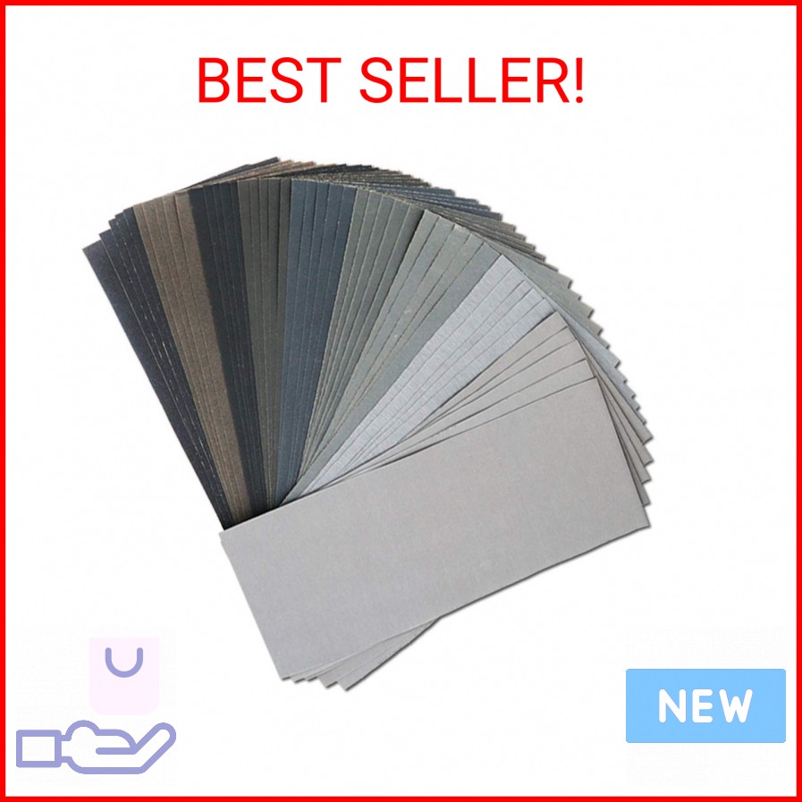 45Pcs Wet Dry Sandpaper, 400/600/ 800/1000/ 1200/1500/ 2000/2500/ 3000 Grit Asso