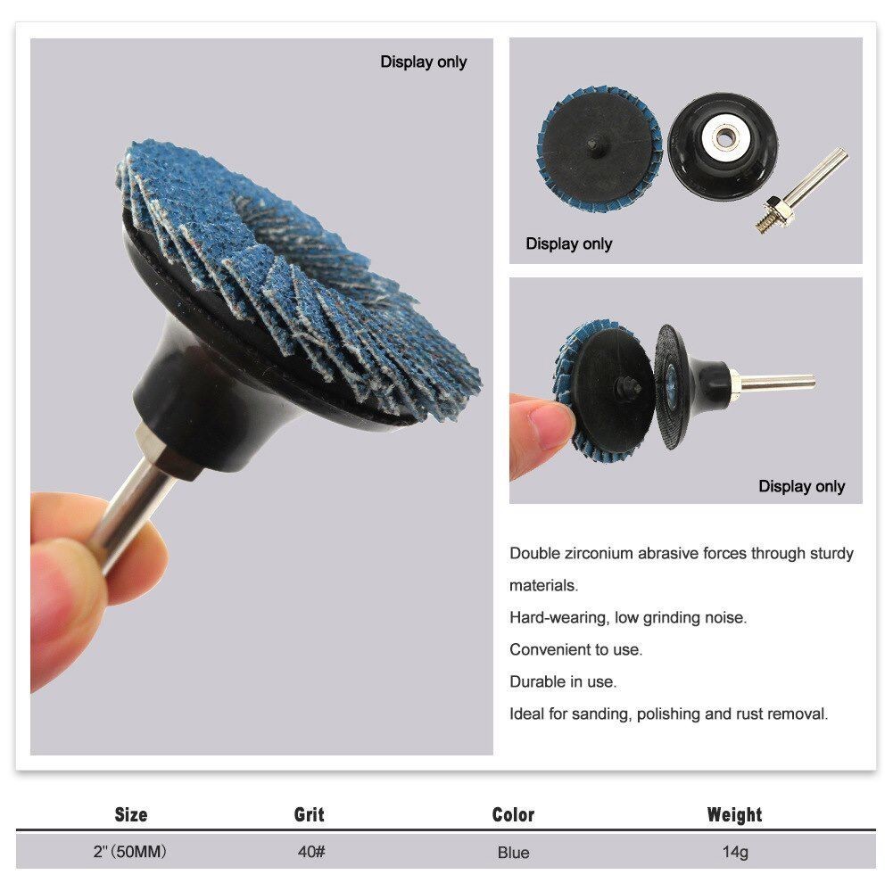 Flap Disc 50mm 2″ Zirconia Sanding Wheel 40 60 80 120 Grit Sander Grinding New