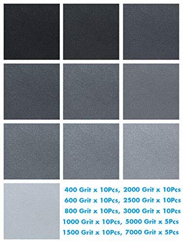 90 Pcs Wet & Dry Sandpaper for Wood Furniture Finishing Metal Sanding Automotive